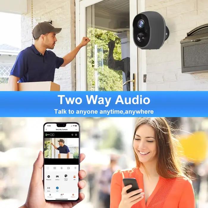 3MP Tuya Smart Life APP batterie Rechargeable sans fil WiFi extérieur solaire infrarouge Buzzer sirène sécurité Surveillance CCTV caméra