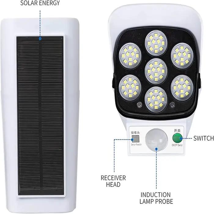 Projecteurs solaires extérieurs à détecteur de mouvement 2000 Lumens 77 LED