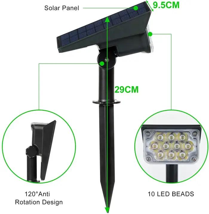 T-SUN projecteur solaire réglable lumière de jardin solaire IP65 énergie solaire lumière verte pour