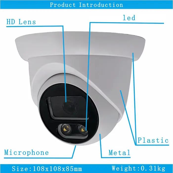 Caméra Dôme AHD CCTV 8MP 4K Intérieure 5MP 4MP 1080P avec Vision Nocturne Couleur/Infrarouge 4-en-1 Coaxiale HD pour Surveillance Domestique et Bébé