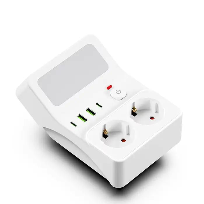 Multiprise murale UE avec 2 prises CA, 2 ports USB et 2 ports Type-C