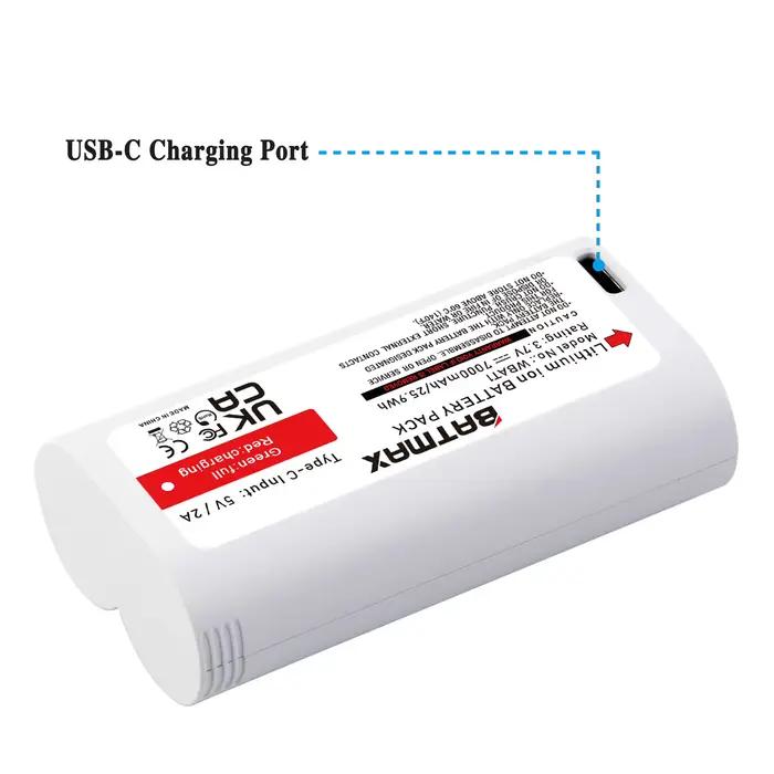 Batterie de chargement Batmax USB-C pour caméra Cam Pro et Duo Cam Doorbell WYZE Cam Pro