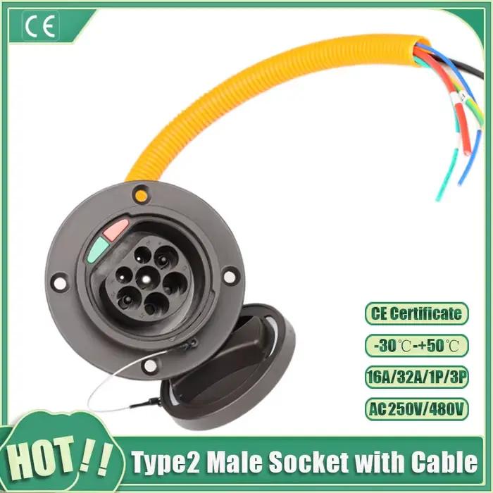 Prise de charge EV Type2 32A monophasée IEC 62196-2