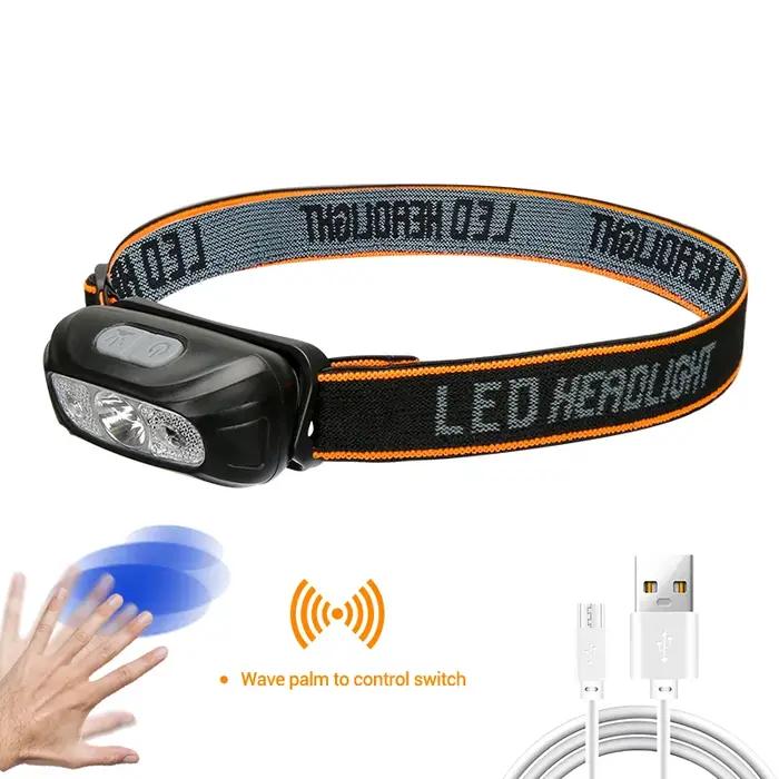 6 Modes capteur de mouvement XPE + COB LED lampe frontale