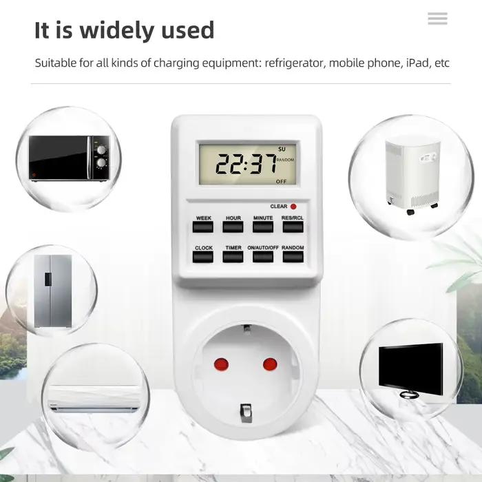 Prise de minuterie numérique TM03, minuterie de cuisine électronique, Cycle de 12/24 heures, minuterie Programmable, réglage de l'heure