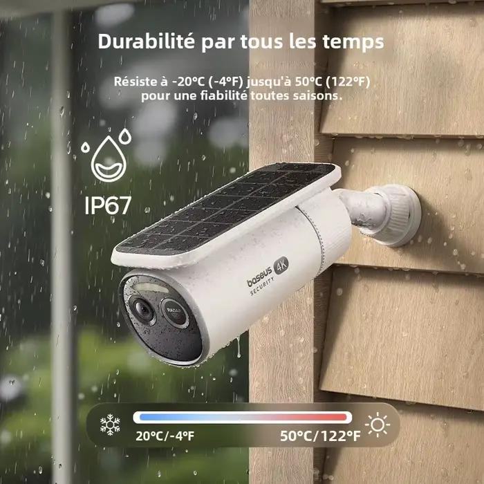 Baseus sécurité S2 caméra extérieure 4K clarté solaire sans fil Wifi