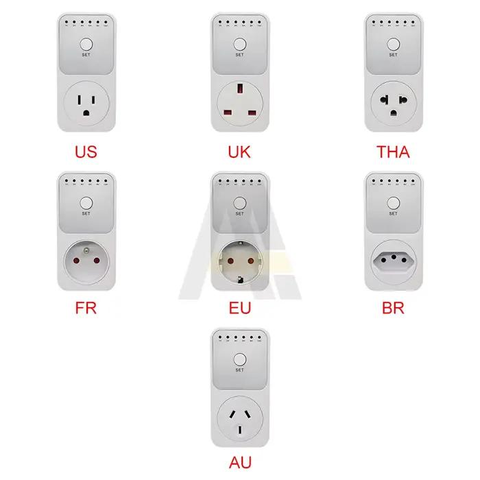 Prise de commutateur de minuterie US EU UK AU 10Hr