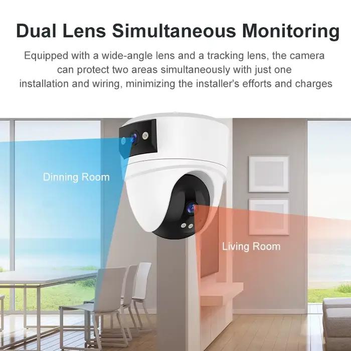 Caméra dôme IP Wi-Fi PTZ Vstarcam CS2DR 6MP à double objectif couleur