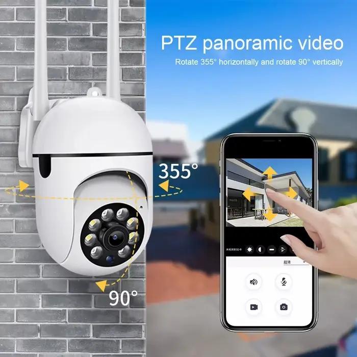 Caméra IP WiFi 4K PTZ extérieure AI suivi humain CCTV Audio