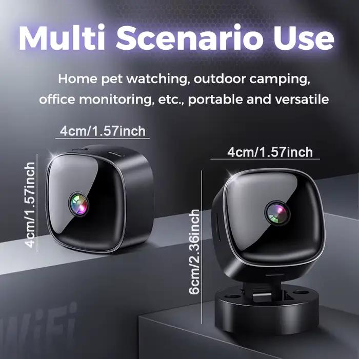 Mini caméra WiFi sans fil Full HD 1080p rotative à 360° avec vision nocturne infrarouge pour la surveillance à domicile et le contrôle à distance