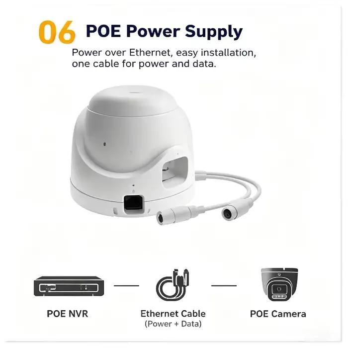 Caméra de surveillance IP POE Psennikow 4K 8MP 5MP 4MP Onvif H.265 Audio Dôme HD Vision Nocturne Couleur pour NVR