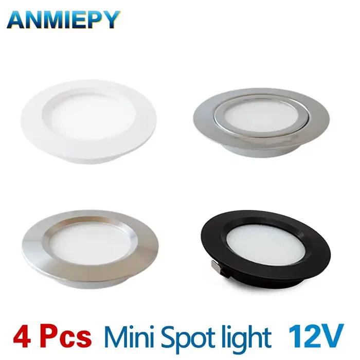 4 pièces LED Mini projecteur armoire lampe garde-robe lumière IP65 étanche 12V 5W 3W 7W plafond cach