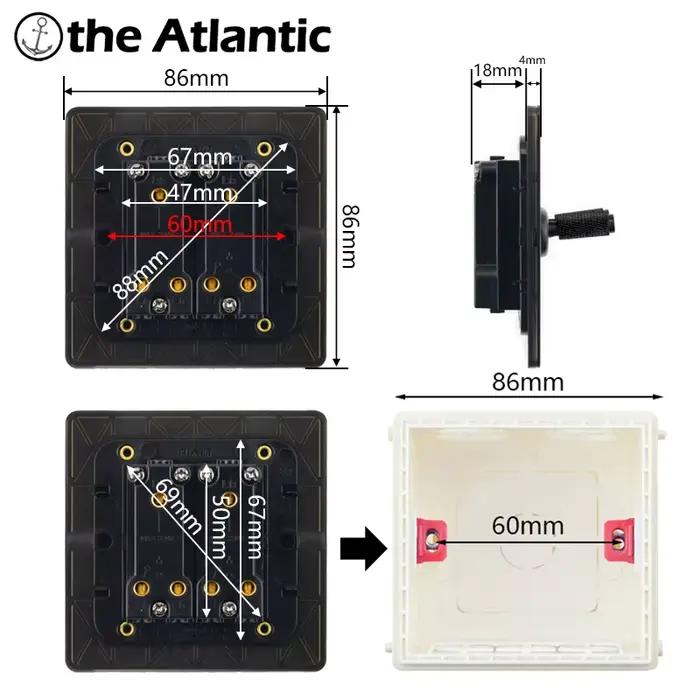 Prise de courant à interrupteur interdit avec double prise USB