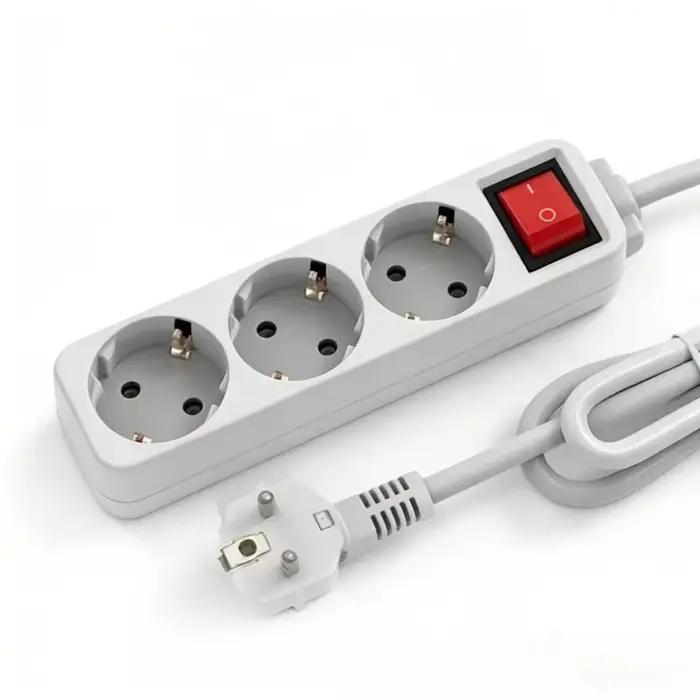 Multiprise anti-surtension Melery 3/4/5 prises AC EU, rallonge électrique 1,5 m