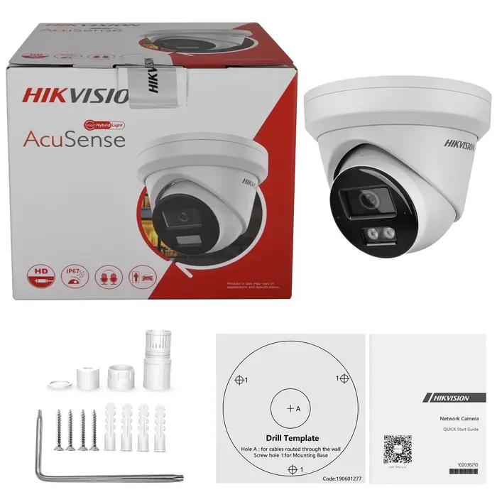 Caméra réseau tourelle fixe Hikvision DS-2CD2383G2-LI2U 8MP 4K AcuSense Smart Hybrid Light POE avec double microphone intégré pour la surveillance
