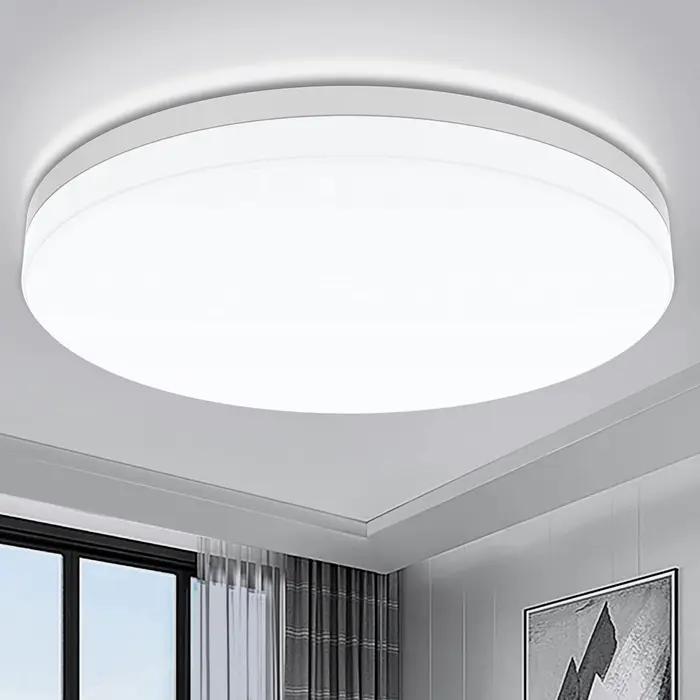 IRALAN-Plafonnier LED Rond Ultra-Mince Blanc Froid et Chaud, Luminaire de Chambre à Coucher, 48W 36W