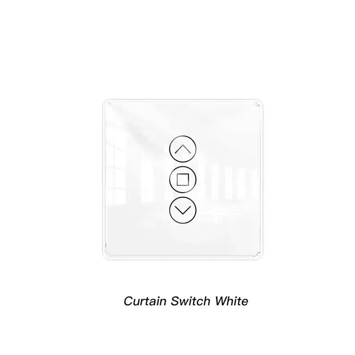 Interrupteur de Rideau Wi-Fi Intelligent 2.5D Arc Verre Écran Tactile Compatible avec Alexa Google Home Pour Contrôle de Stores Roulants Volets Occasions Spéciales Modernisation Maison Confort Technologie Avancée