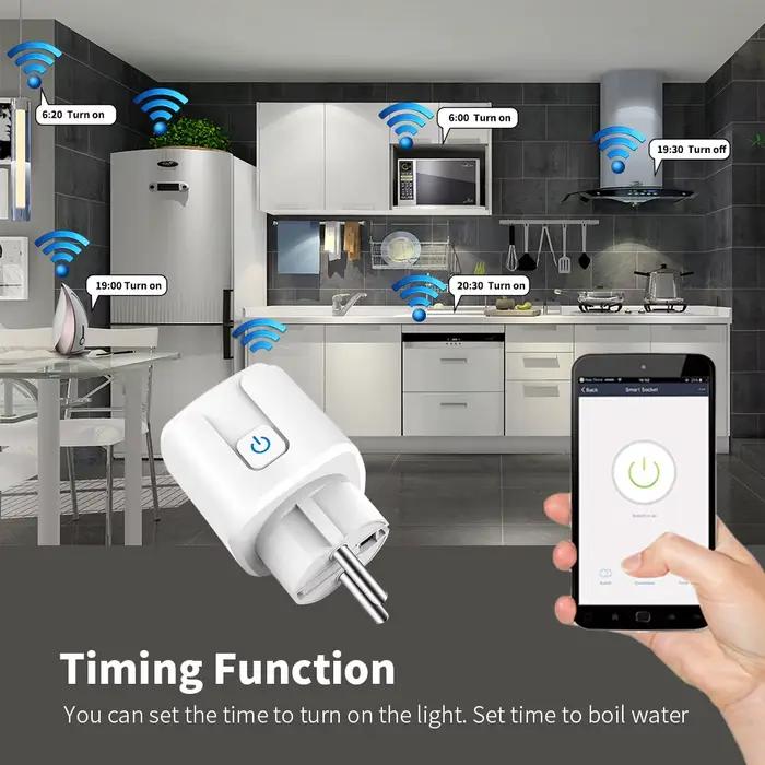 Prise intelligente WiFi EU 20A avec fonction de surveillance de la puissance et de programmation