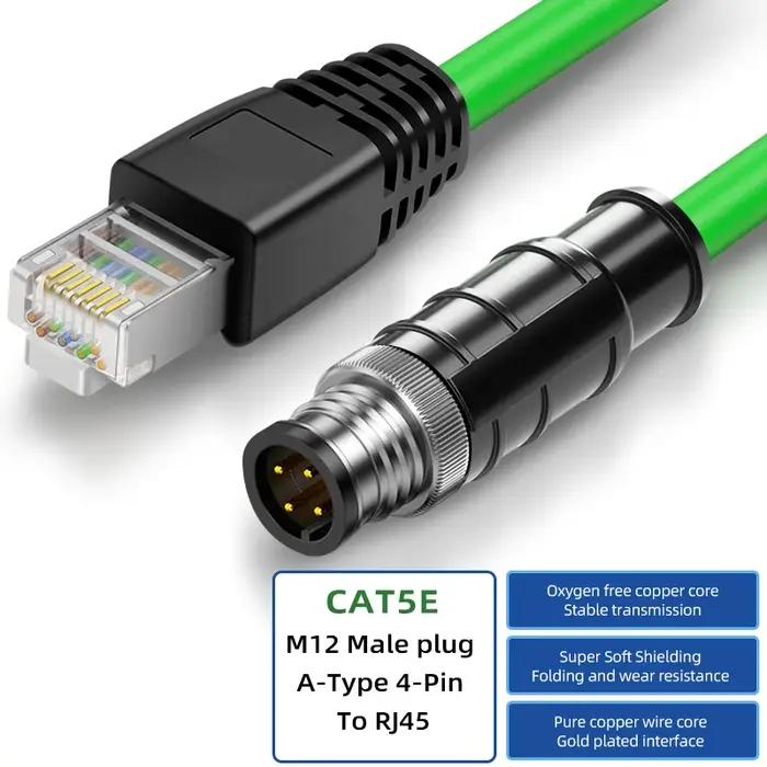 Câble Ethernet industriel M12 à RJ45