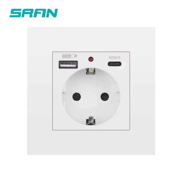 Prise de courant EU, prise avec port de charge USB et Type C 2.1A 16A