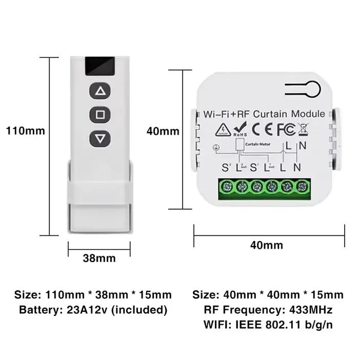 Wifi Connecté Volet Interrupteur Tuya Smart Rideau Module Stores Moteur 433Mhz Télécommande Pour Alexa Google Accueil