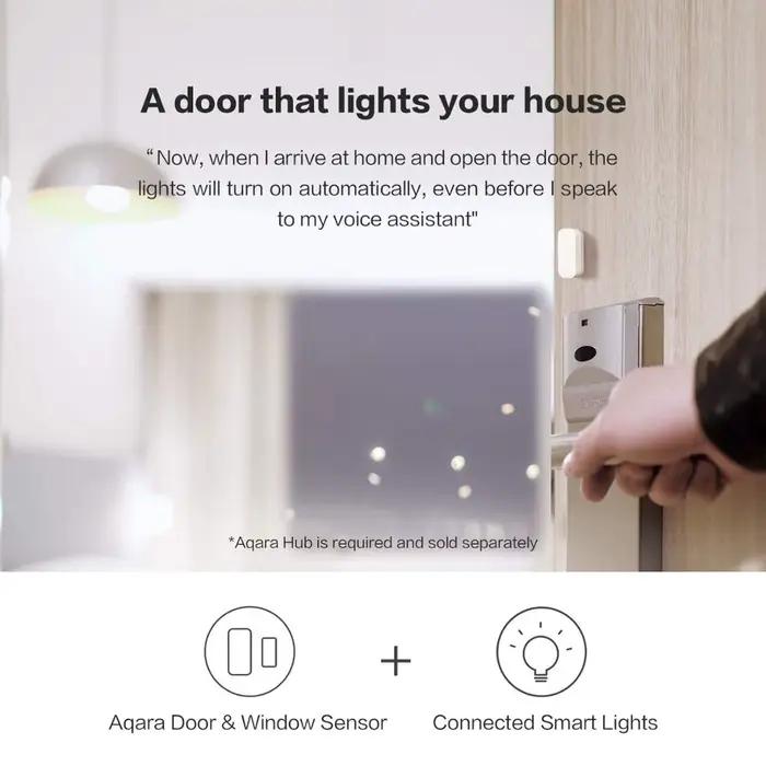 Capteur de porte fenêtre Aqara Zigbee connectivité sans fil alarme intelligente mini pour sécurité quotidienne compatibilité HomeKit Mi Home Aqara Home couleur personnalisable installation facile