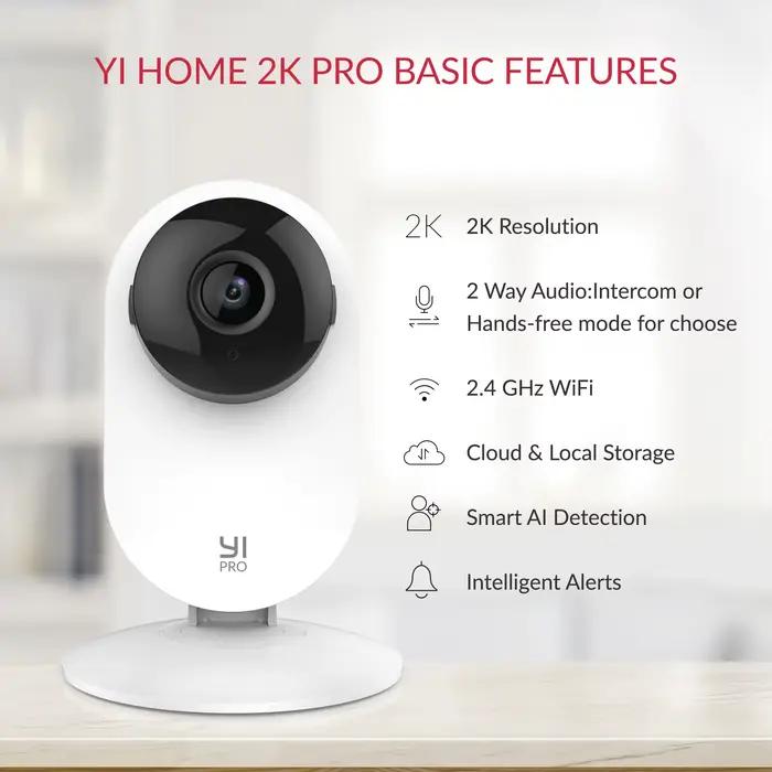 YI Pro Kits 2K caméra de sécurité à domicile Wi-Fi IP système de Surveillance intelligent avec Vision nocturne bébé moniteur