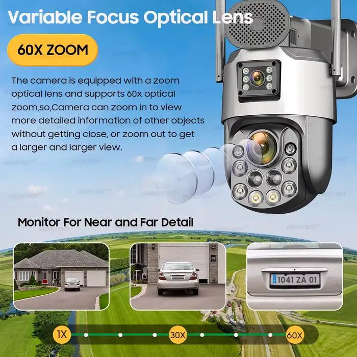 Caméras solaires d'enregistrement 24/7 AOV avec zoom optique 60X