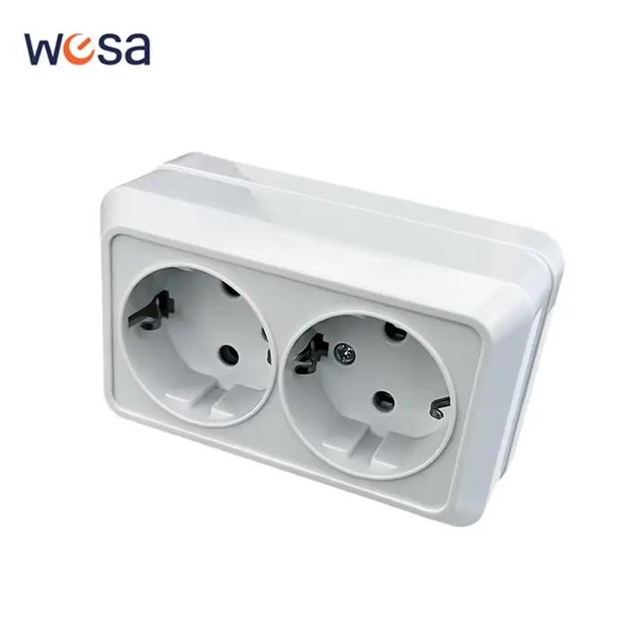 WESA Surface murale blanche 2 prises