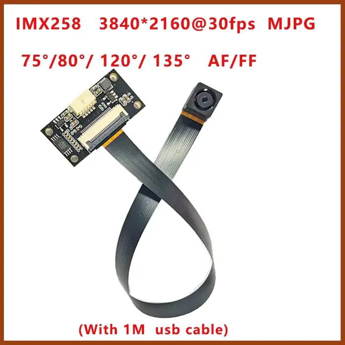 Module de caméra USB 4K 12MP HD IMX258 AF/FF 75/80/120/135 degrés 30FPS pour la reconnaissance faciale