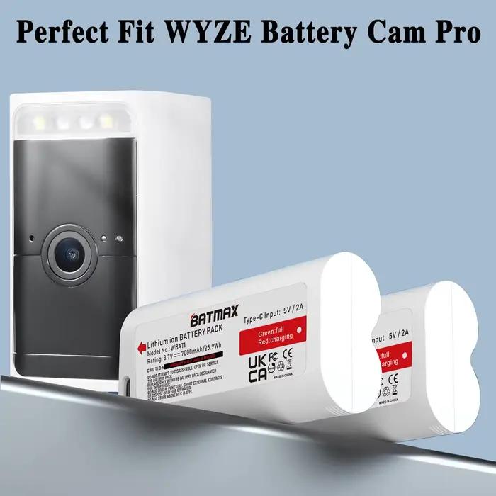 Batterie de chargement Batmax USB-C pour caméra Cam Pro et Duo Cam Doorbell WYZE Cam Pro