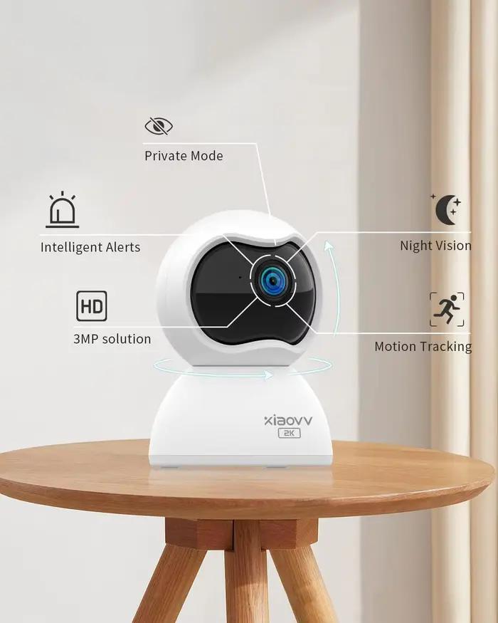 XIAOVV Caméra de surveillance WiFi intérieure 2K