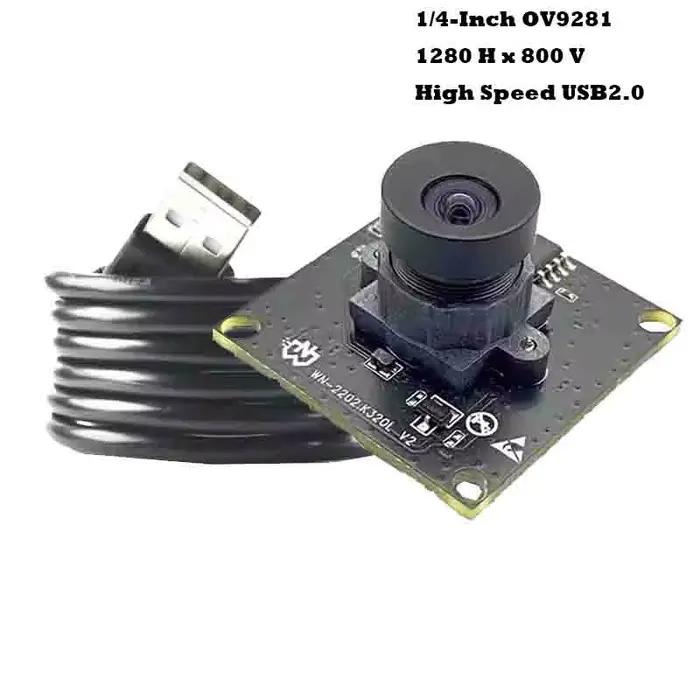 Module de caméra USB2.0 1MP 720P HD 120fps OV9281 FF 75 degrés Obturateur global Capture de mouvement Monochrome pour la reconnaissance faciale
