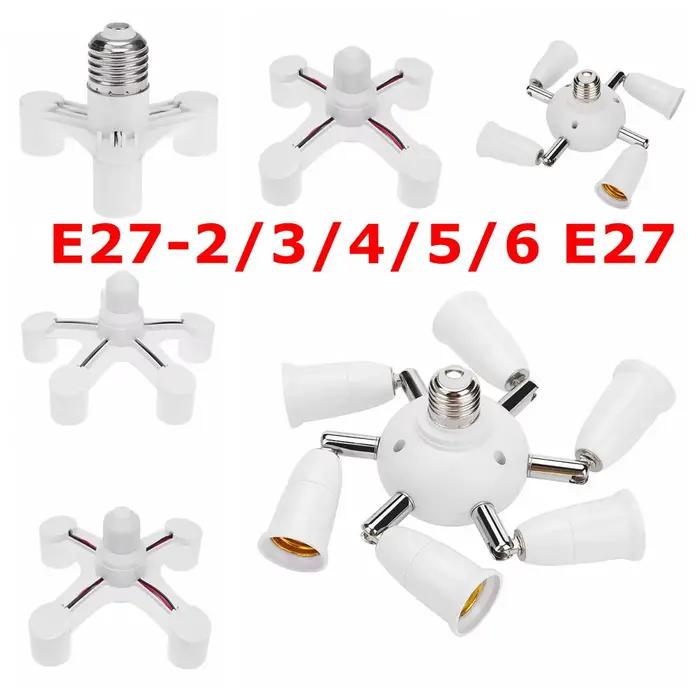 Douille d'ampoule E27 à 3 E14 / E27 à 4 E14 séparateur convertisseur vis support de lampe à induction occasionnel pour amélioration de l'éclairage maison bureau magasin