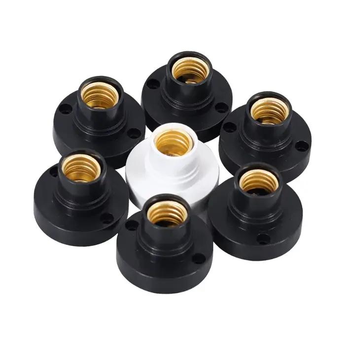 10 pièces 220V E27 vis lampe ronde ampoule support de douille adaptateur Base capuchon