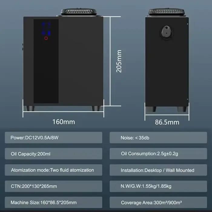 Diffuseur d'arômes professionnel 900m³ Bluetooth/WiFi pour diffusion d'huiles essentielles sans eau, usage professionnel et domicile, adapté pour salon de beauté, hôtel, club, centre commercial et maison