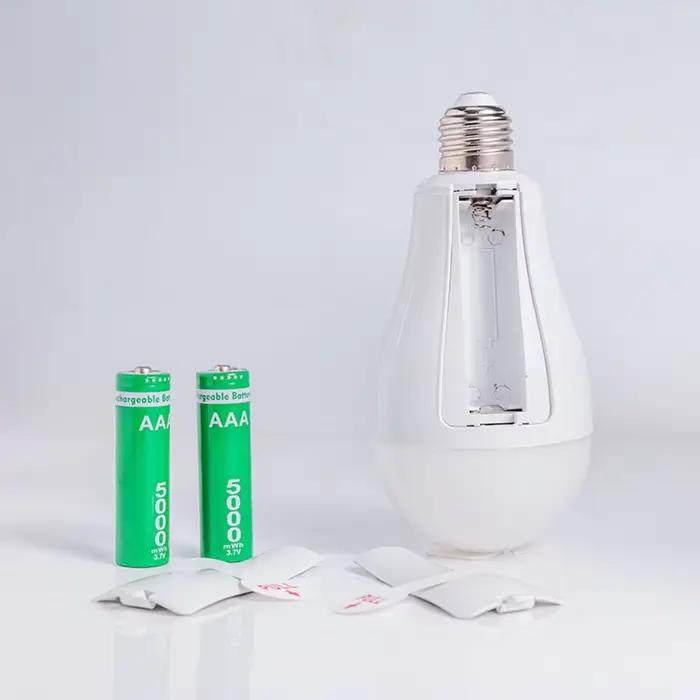 Ampoule LED avec puce de charge intelligente, panne de courant d'urgence pour la maison, batterie 18