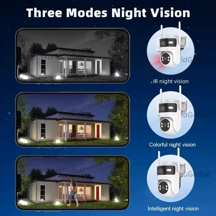Tuya 5K 10MP WIFI caméra extérieure PTZ double objectif 8MP AI mouvement suivi automatique CCTV sécurité intelligente