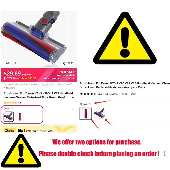 Tête de brosse pour aspirateur à main Dyson V7 V8 V10 V11 V15, tête de brosse de sol motorisée, acce