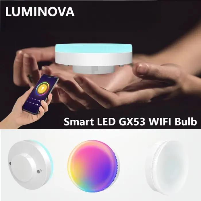 Ampoules intelligentes WiFi GX53 220V, couleur changeante, variable, compatible avec Alexa/Google, s