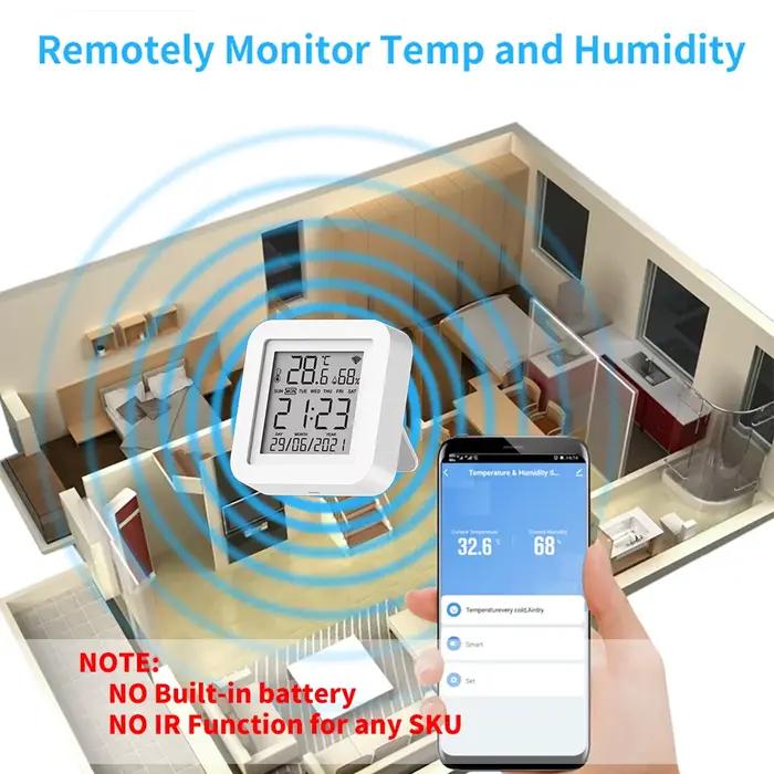 Capteur de Température et Humidité Wi-Fi pour Maison Intelligente Compatible avec Alexa Google Assistant Surveillance en Temps Réel Plage de Mesure 0°C à 60°C Précision ±1°C Économisez sur la Qualité de l'Air