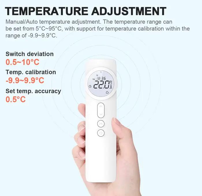 Thermostat WiFi RF433 sans fil pour chaudière à gaz pour chauffage par eau et sol