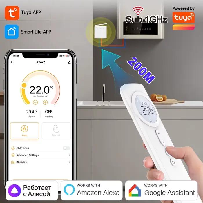 Thermostat numérique WiFi sans fil RF 220V