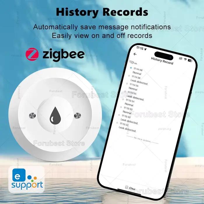 Capteur d'eau Zigbee 3.0 avec alerte de fuite d'eau et système d'alarme de sécurité pour protection maison et local commercial occassions spéciales