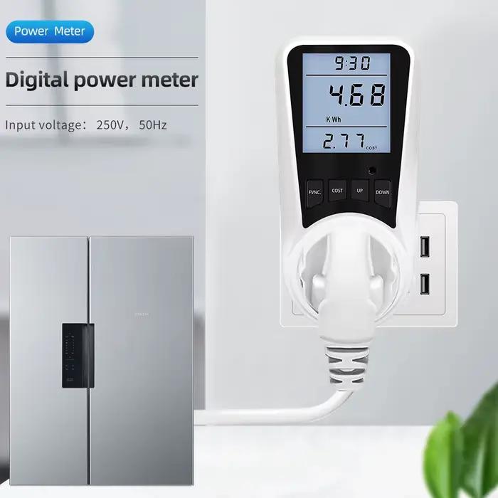 Wattmètre numérique 220V AC EU pour la surveillance de la consommation électrique, analyseur de puissance pour ménages et professionnels, prise de puissance Kwh, test d'énergie, compteur de consommation électrique