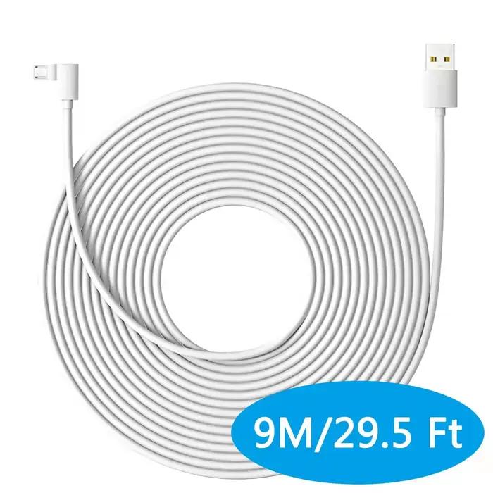 Câble de charge extérieur résistant aux intempéries de 9 mètres pour EufyCam 2/2 Pro/2C/2C Pro/E/E20 E40 pour surveillance sans fil et installation facile