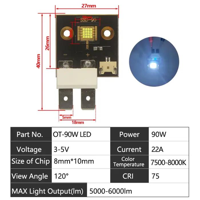 LED 60W 80W 90W 3V 5V12V haute puissance LED puce de lumière de scène CBT90 SCT90 CST-90 blanc chaud froid pour projecte