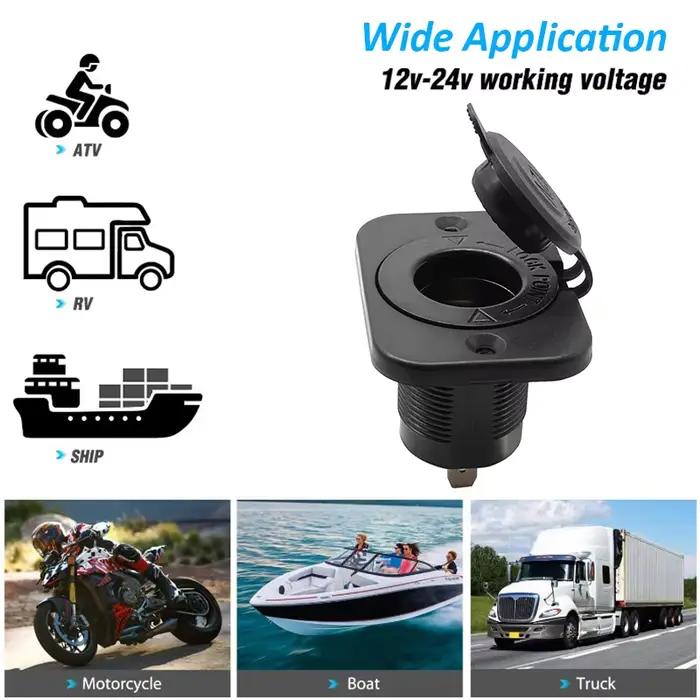 Prise allume-cigare étanche Tlopez pour voiture marine moto ATV RV recharge de téléphone GPS photo caméra compatible avec 12-24V 120W
