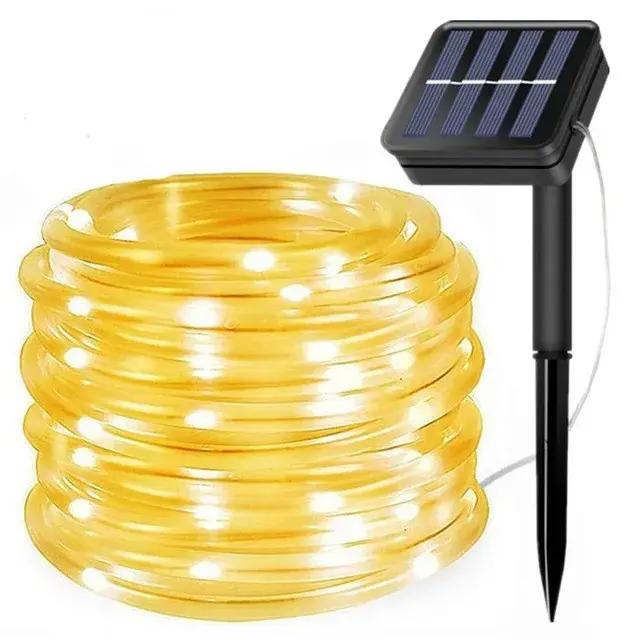 Corde Lumineuse Solaire 300 LED Pour Décoration Extérieure Fête Magique Cour Pelouse Arbre