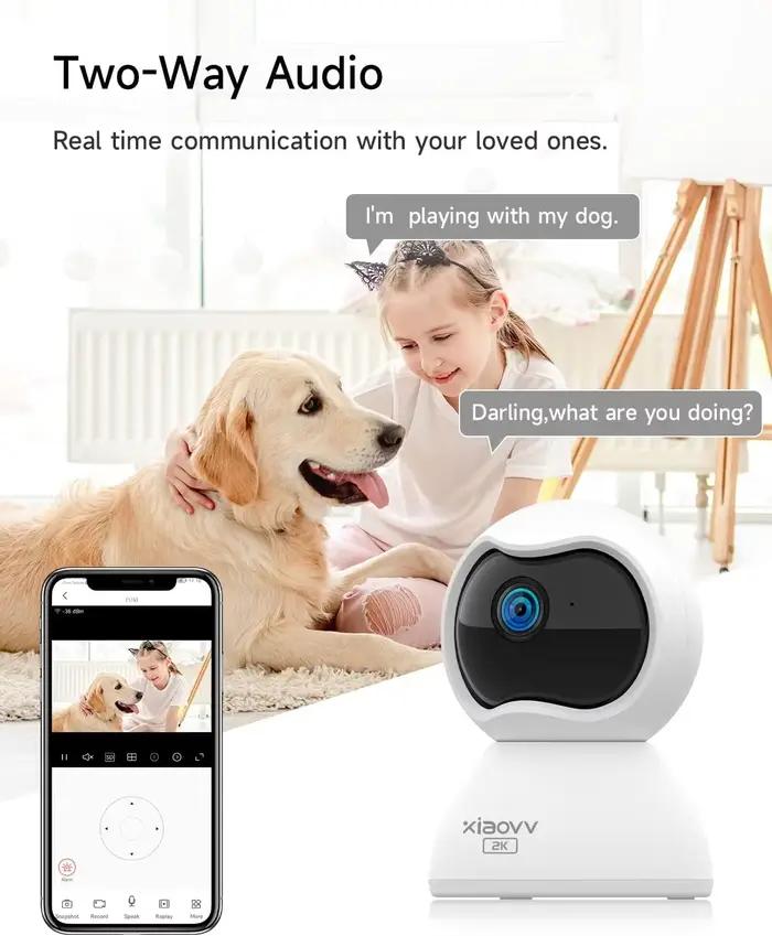 XIAOVV Caméra de surveillance WiFi intérieure 2K